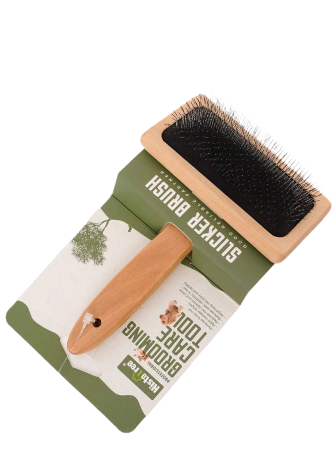 Pet Grooming Brush with Wooden Handle