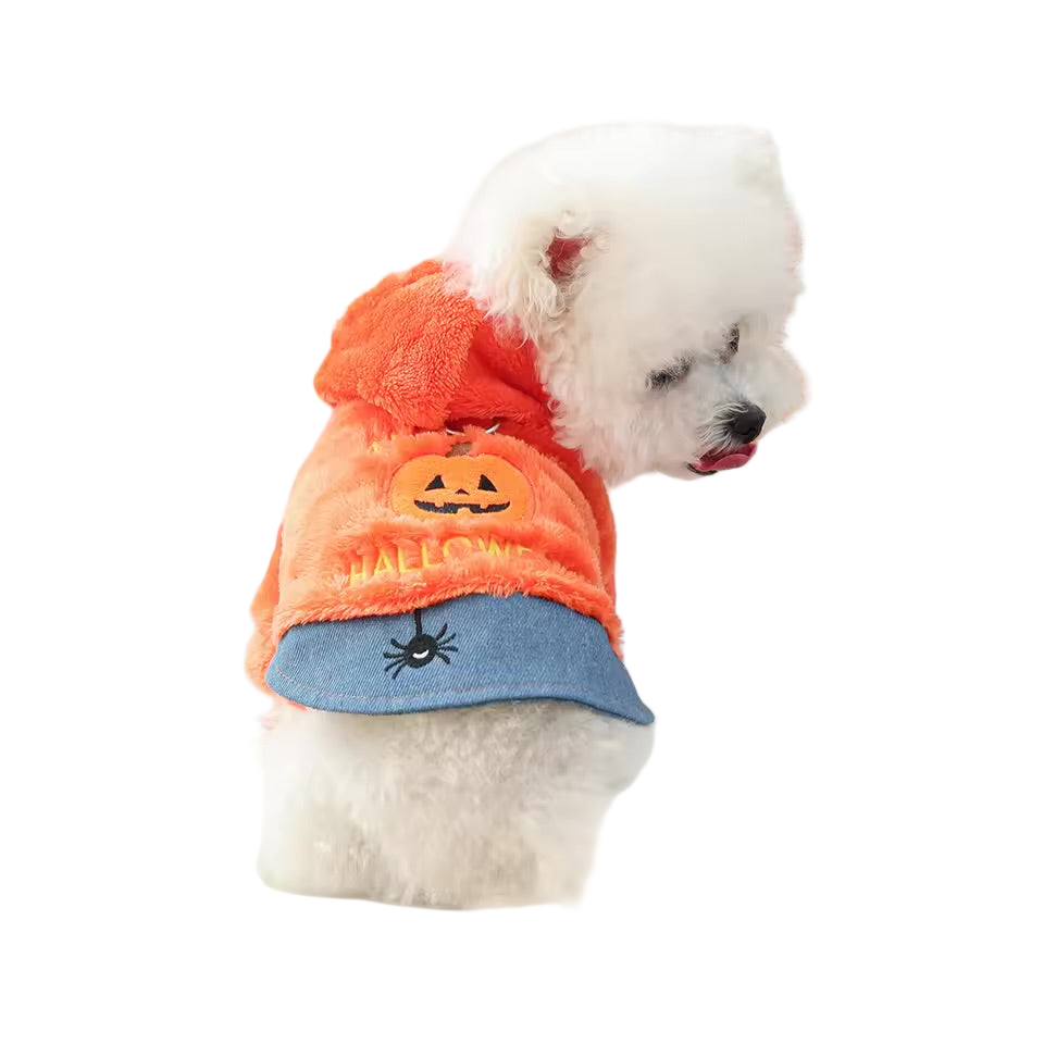 Antumn And Winter Dog Dress Orange Pumpkin.