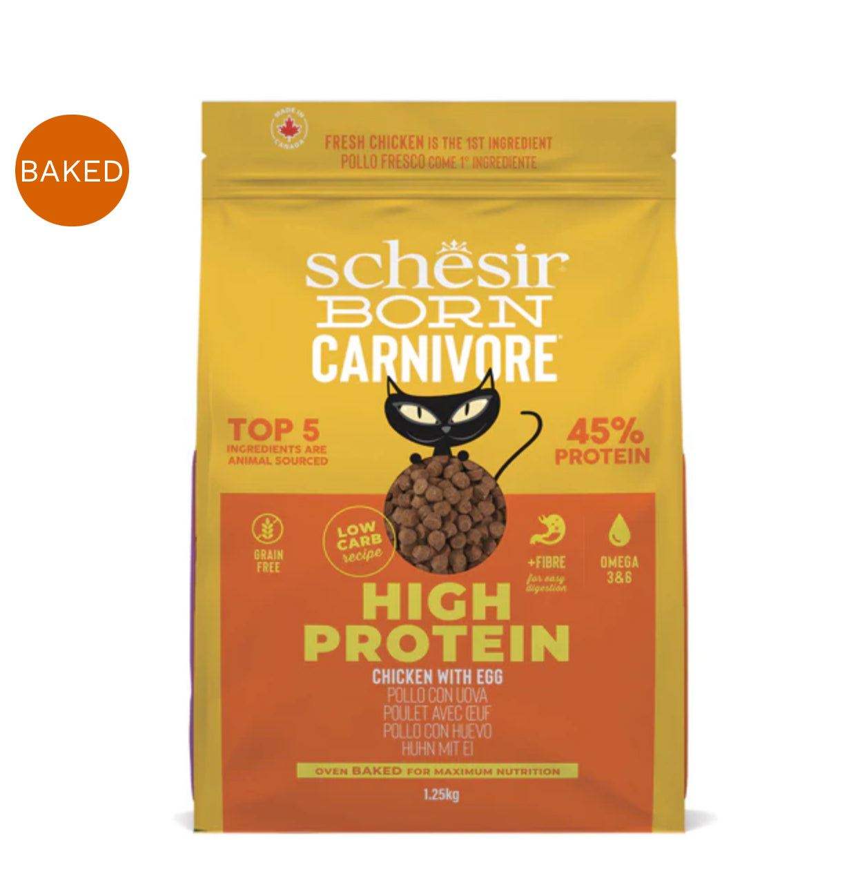 Schesir Born Carnivore Deboned Chicken with Egg Dry Cat Food – 1.25kg
