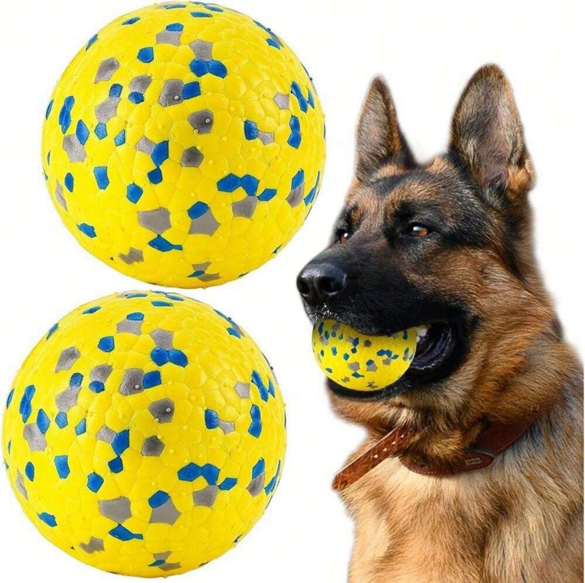 Dog toys ball yellow (2 pcs)